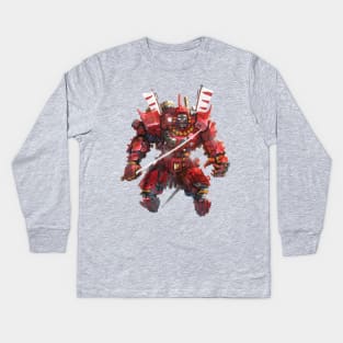 RED SAMURAI Kids Long Sleeve T-Shirt